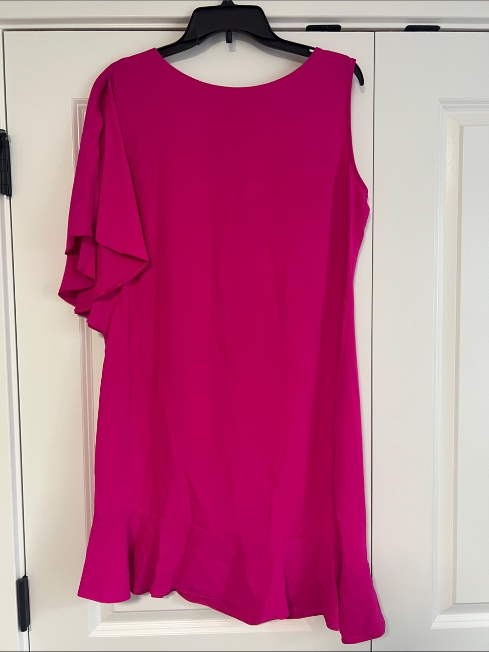 Wallis Fuchsia One-Shoulder Ruffle Dress